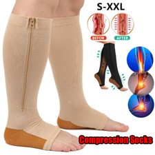 Open Toe Zip Compression Socks